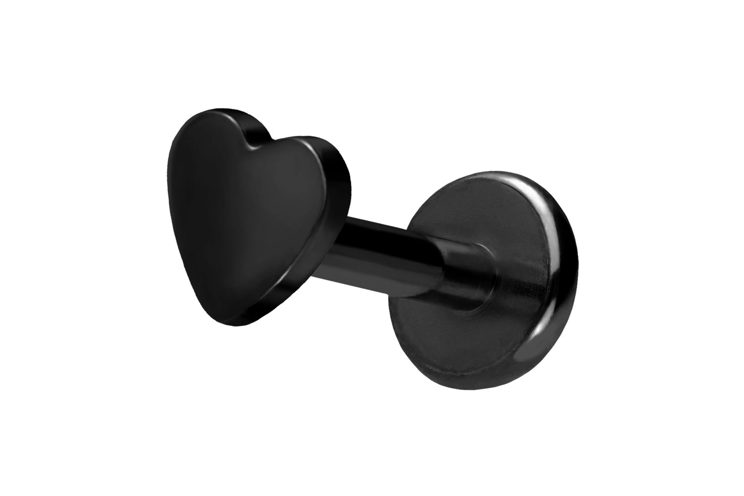 Titan Labret Piercing mit Push Fit HERZ
